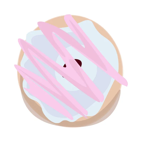 Donut Rond Réaliste Sur Fond Blanc Illustration Vectorielle — Image vectorielle