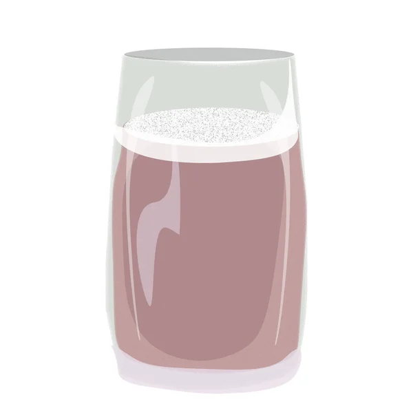 Glass Fresh Cherry Punch White Background Vector Illustration — Stock Vector