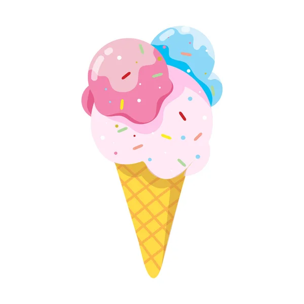 白色背景的现实冰淇淋 矢量图解 — 图库矢量图片