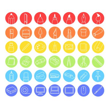 Çizim için simge yaratıcılığı koleksiyonu - Vektör illüstrasyonu