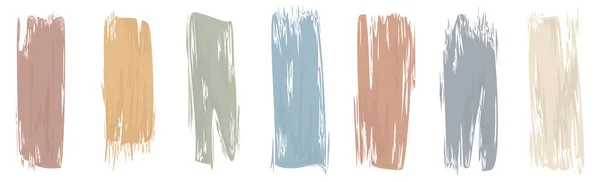 Différents Traits Peinture Couleur Sur Fond Blanc Illustration Vectorielle — Image vectorielle