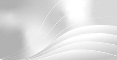 Dalgalı çizgileri olan beyaz - gri vektör arkaplanı