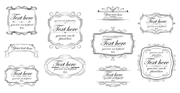 Seth Assembly Various Elements Frame Ornaments Vector Illustration — Stock Vector