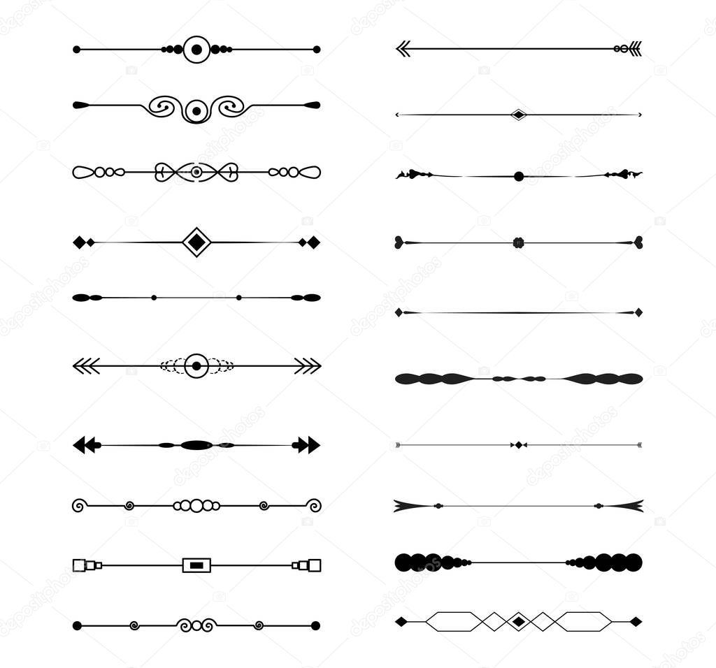 Seth selection of various line ornaments elements - Vector illustration