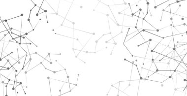 Çizgiler ve dairelerle soyut beyaz arkaplan - Vektör illüstrasyonu