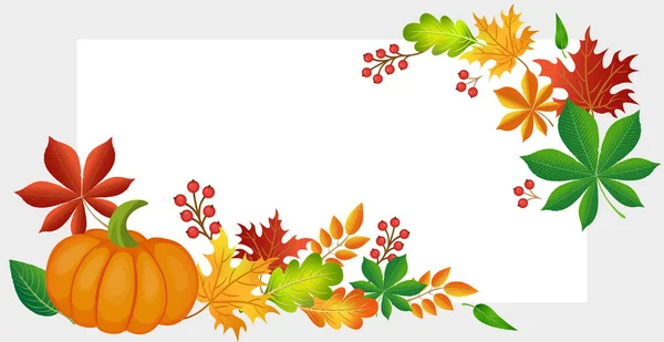Realistisches Herbstlaub Weißer Hintergrund Mit Platz Für Text Vektorillustration — Stockvektor