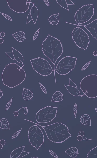 Синий Фон Множеством Осенних Листьев Векторная Иллюстрация — стоковый вектор