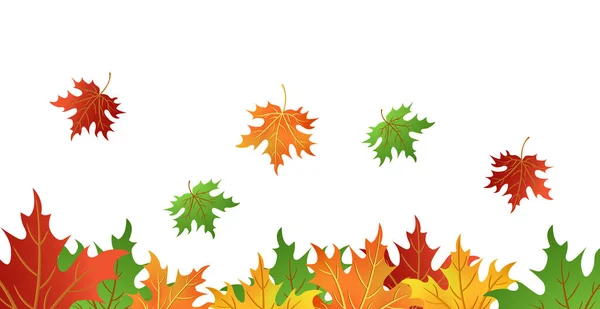 Реалистичные Осенние Кленовые Листья Белом Фоне Векторная Иллюстрация — стоковый вектор