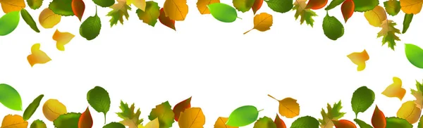 光の背景に現実的な秋の葉 ベクトルイラスト — ストックベクタ