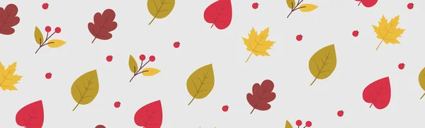 Pattern Various Leaves White Background Vector Illustration — Image vectorielle