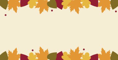 Gerçekçi sonbahar yeşilliği, metin için alanı olan beyaz arkaplan - Vektör illüstrasyonu