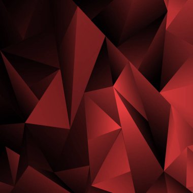 Farklı boyutlarda soyut siyah ve kırmızı eğimli üçgenler - Vektör çizimi