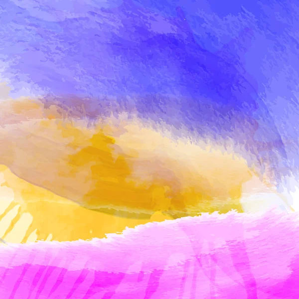Realistischer Mehrfarbig Gemalter Aquarell Abstrakter Hintergrund Vektorillustration — Stockvektor