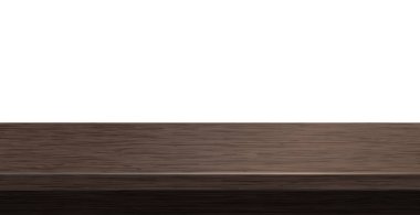 Büyük masa üstü, sert ahşap doku, beyaz arkaplan - Vektör illüstrasyonu