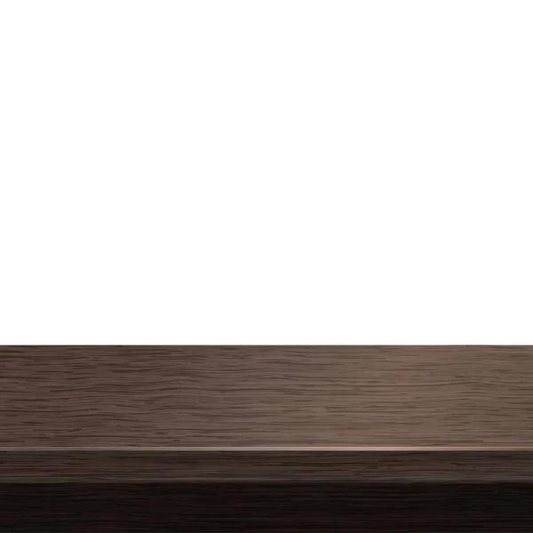 大きなテーブルの上 しっかりとした木の質感 白い背景 ベクトルイラスト — ストックベクタ