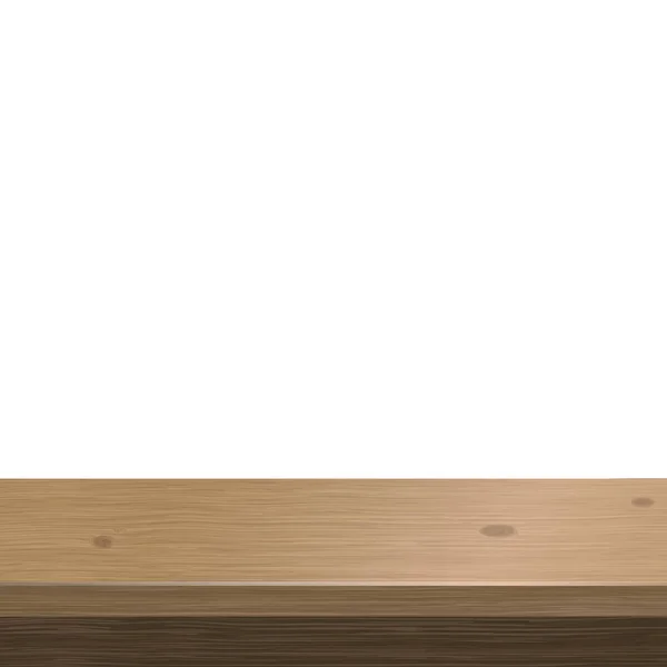 Mesa Grande Textura Madera Tablas Fondo Blanco Ilustración Vectorial — Vector de stock