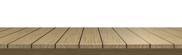 Mesa Grande Textura Madera Tablas Fondo Blanco Ilustración Vectorial — Vector de stock