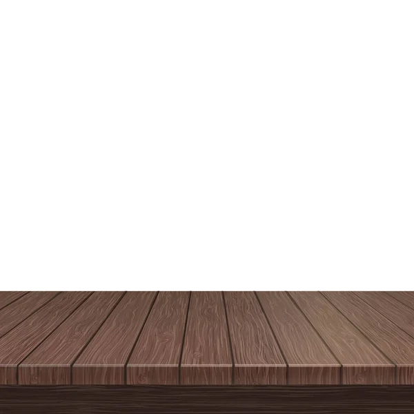 Mesa Grande Textura Madera Maciza Fondo Blanco Ilustración Vectorial — Vector de stock