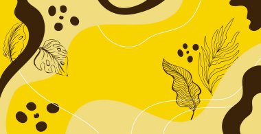 Çiçekli ve geometrik elementlerle soyut modayı takip eden dikdörtgen arka plan. Tasarım için Web Şablonu - Vektör