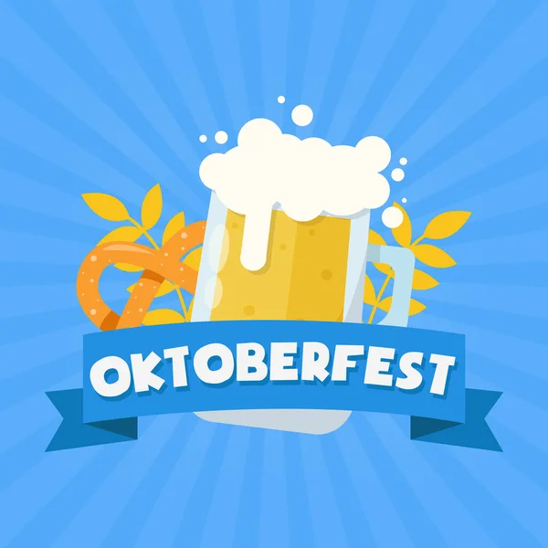 Festival Internacional Cerveza Munich Oktoberfest Fondo Publicitario Ilustración Vectorial — Vector de stock