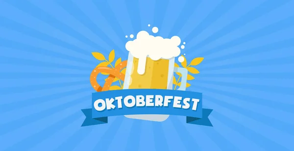 Festival Internacional Cerveza Munich Oktoberfest Fondo Publicitario Ilustración Vectorial — Vector de stock