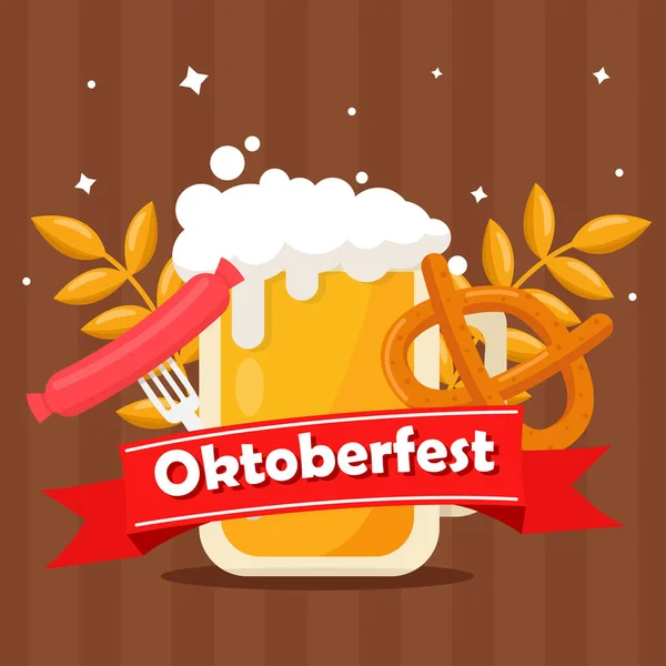 Monaco International Beer Festival Oktoberfest Sfondo Pubblicitario Illustrazione Vettoriale — Vettoriale Stock