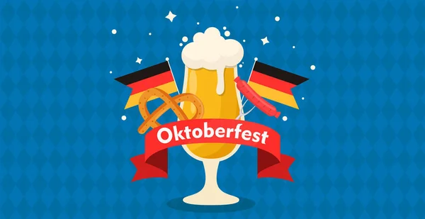 Festival Internacional Cerveza Munich Oktoberfest Fondo Publicitario Ilustración Vectorial — Vector de stock