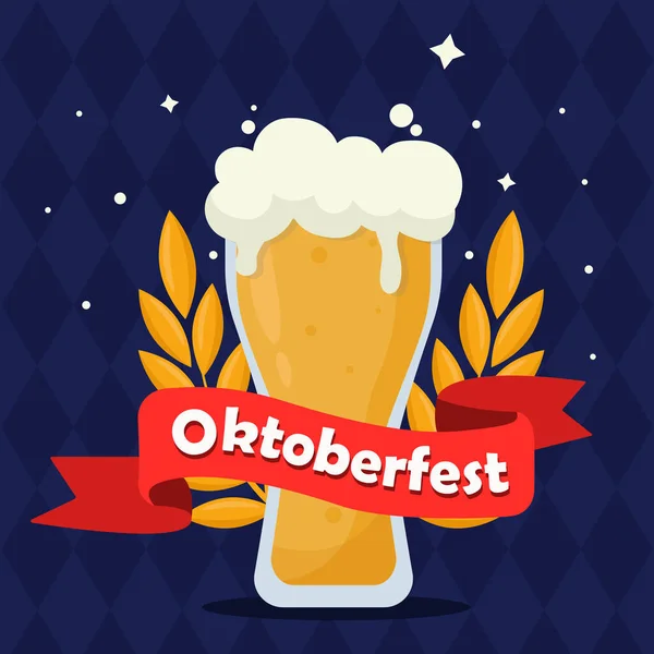 Festival Internacional Cerveza Munich Oktoberfest Fondo Publicitario Ilustración Vectorial — Vector de stock