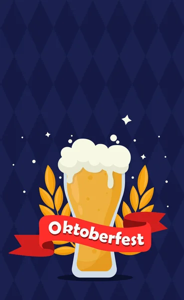 Festival Internacional Cerveza Munich Oktoberfest Fondo Publicitario Ilustración Vectorial — Vector de stock