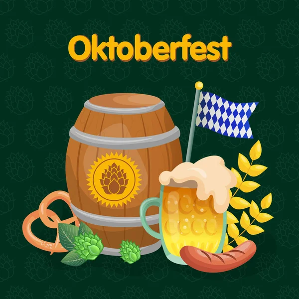 Monaco International Beer Festival Oktoberfest Sfondo Pubblicitario Illustrazione Vettoriale — Vettoriale Stock