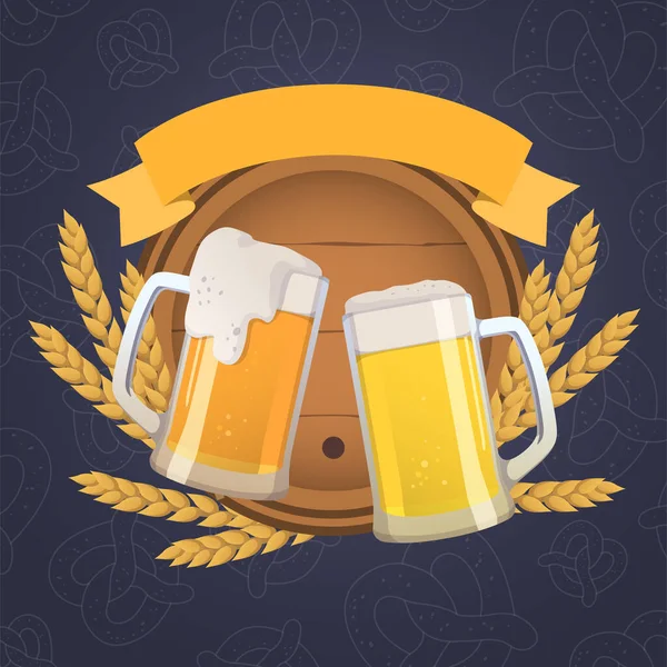 Fondo Cerveza Lugar Para Texto Publicitario Plantilla Web Ilustración Vectorial — Vector de stock