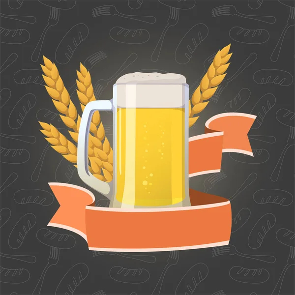 Beer Background Place Advertising Text Web Template Διανυσματική Απεικόνιση — Διανυσματικό Αρχείο