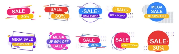 Set Web Templates Discount Advertising Background Vector Illustration — Stock Vector