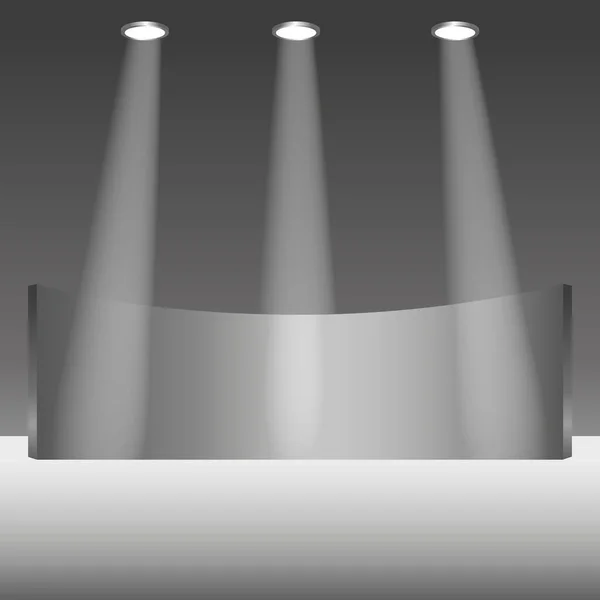 Studio Lumière Réaliste Avec Éclairage Par Projecteurs Illustration Vectorielle — Image vectorielle