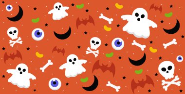 Bayram Cadılar Bayramı için renkli desen arkaplanı - Vektör illüstrasyonu