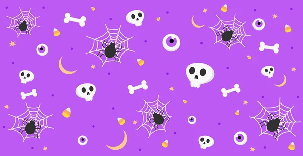 Fondo Patrón Colorido Para Fiesta Halloween Ilustración Vectorial — Archivo Imágenes Vectoriales