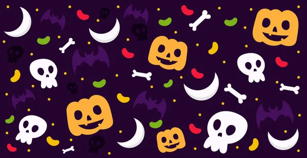 Kolorowe Tło Wzór Wakacje Halloween Wektor Ilustracji — Wektor stockowy
