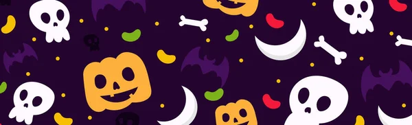 休日のハロウィンのためのカラフルなパターンの背景 ベクトルイラスト — ストックベクタ