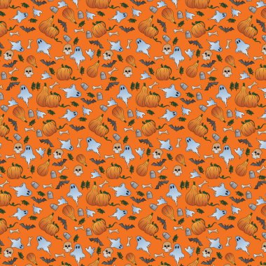 Bayram Cadılar Bayramı için renkli desen arkaplanı - Vektör illüstrasyonu