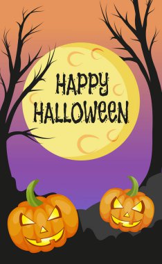 Cadılar Bayramı arka planında gerçekçi tatil balkabakları - Vektör illüstrasyonu