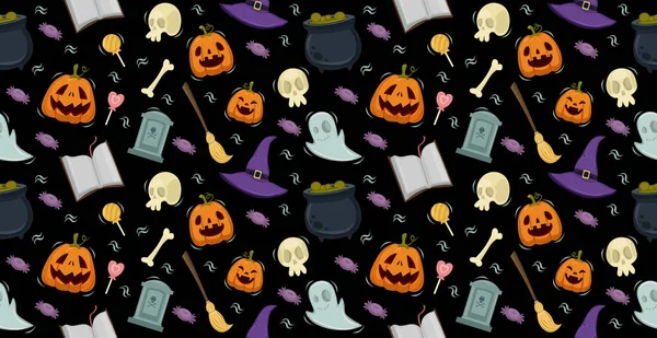 Fond Motif Coloré Pour Les Vacances Halloween Illustration Vectorielle — Image vectorielle