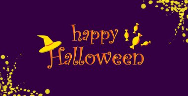 Cadılar Bayramı renkli parlak web afişi - Vektör illüstrasyonu