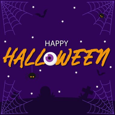 Cadılar Bayramı renkli parlak web afişi - Vektör illüstrasyonu