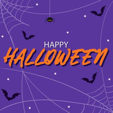 Cadılar Bayramı renkli parlak web afişi - Vektör illüstrasyonu