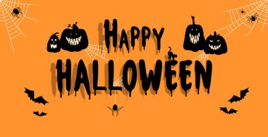 Cadılar Bayramı renkli parlak web afişi - Vektör illüstrasyonu