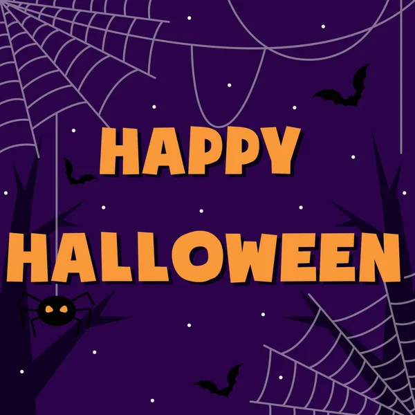 Halloween Färgglada Ljusa Web Banner Grattis Vector Illustration — Stock vektor