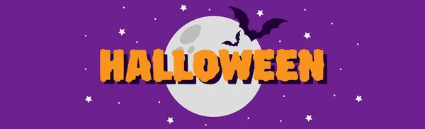 Halloween Warna Warni Terang Spanduk Ucapan Selamat Vektor Ilustrasi - Stok Vektor