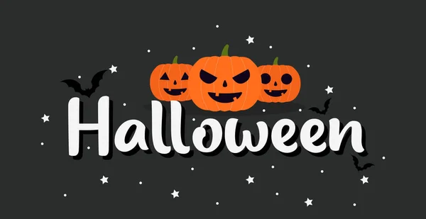 Halloween Warna Warni Terang Spanduk Ucapan Selamat Vektor Ilustrasi - Stok Vektor
