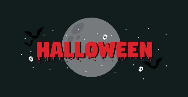 Halloween Colorido Web Brillante Banner Felicitación Ilustración Vectorial — Vector de stock