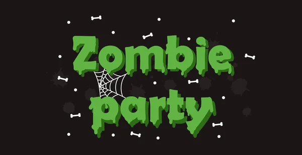 Colorido Banner Web Brillante Felicitaciones Por Fiesta Halloween Fiesta Zombie — Archivo Imágenes Vectoriales